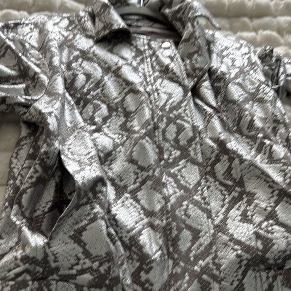Sparkly and shiny silver python print jacket - Picture 8 of 10